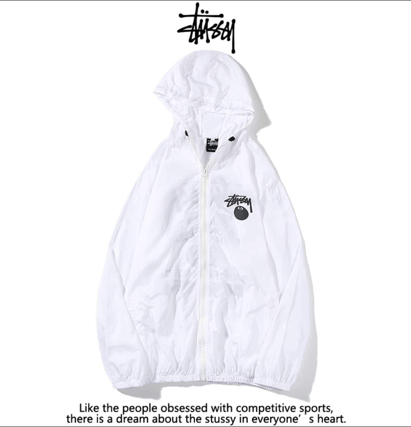 White Stussy Windbreaker