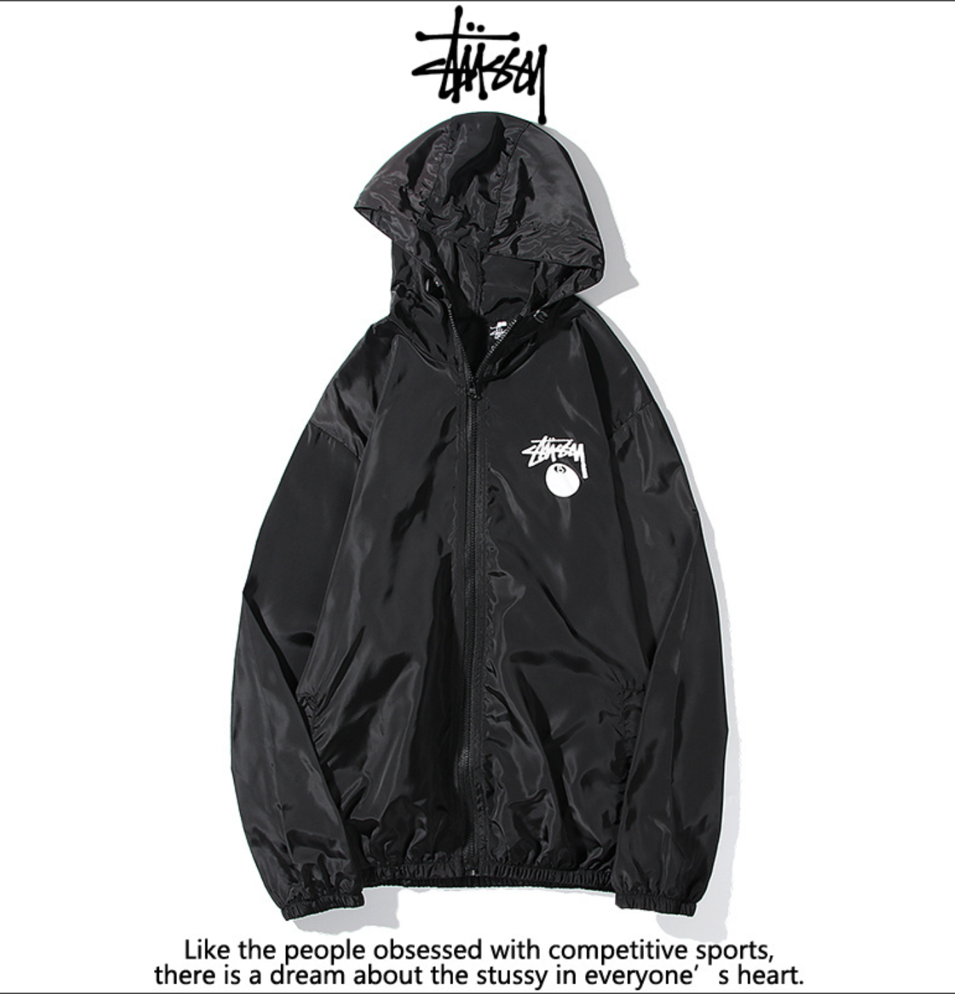 Black Stussy Windbreaker