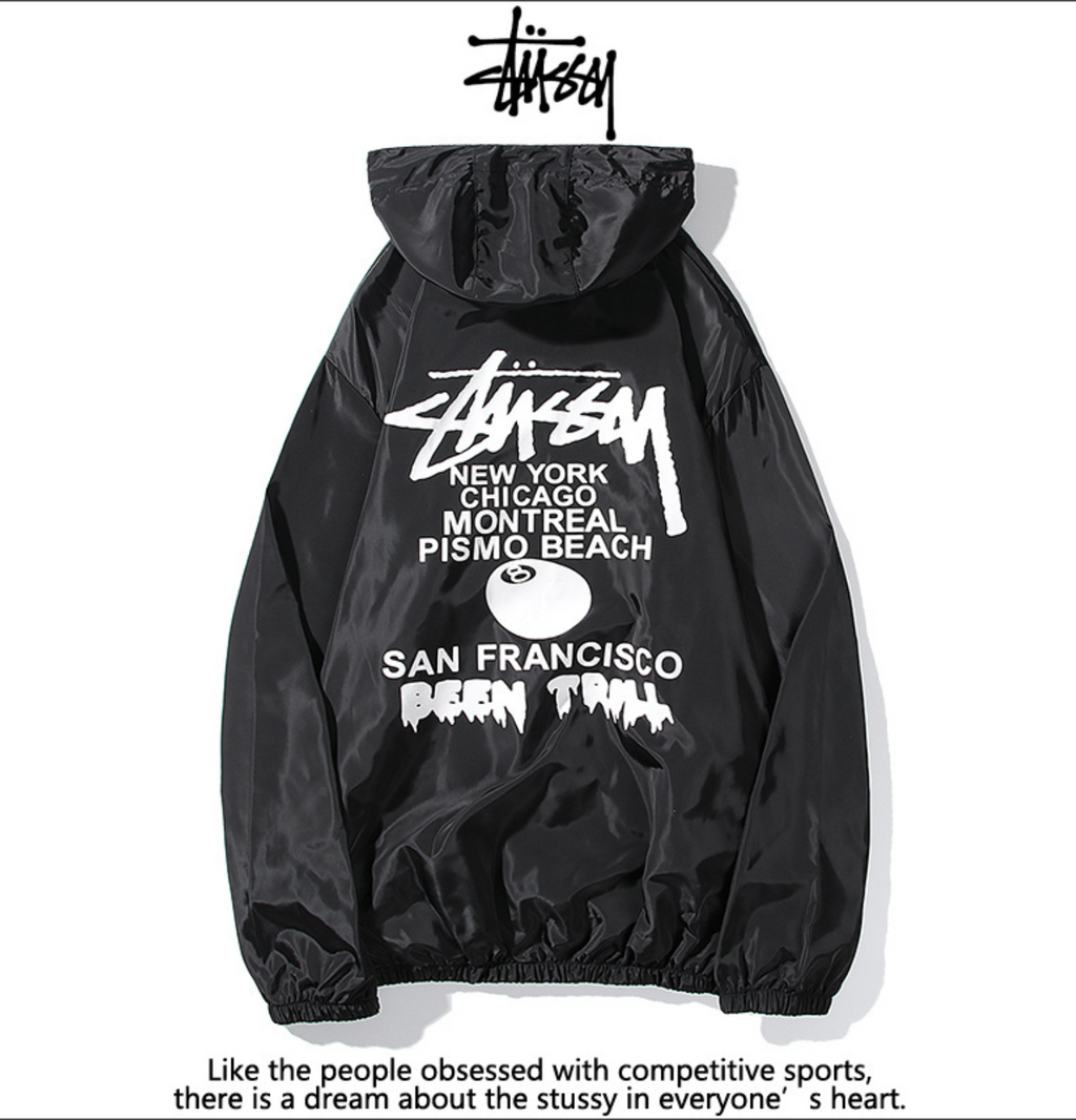 Black Stussy Windbreaker