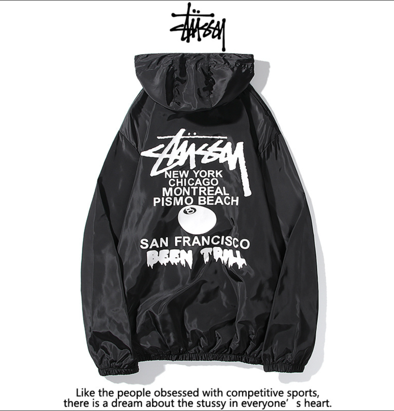 Black Stussy Windbreaker