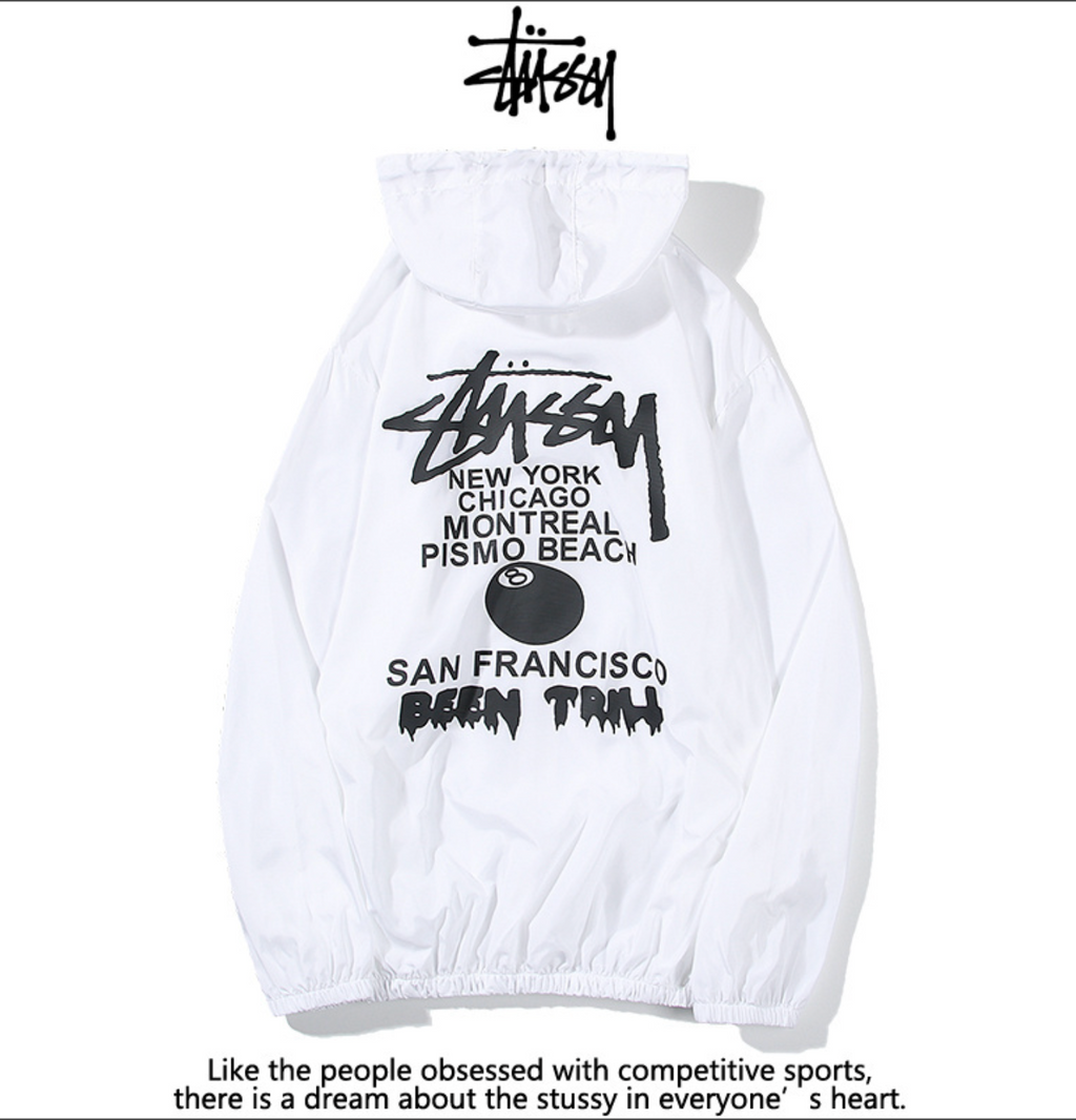White Stussy Windbreaker