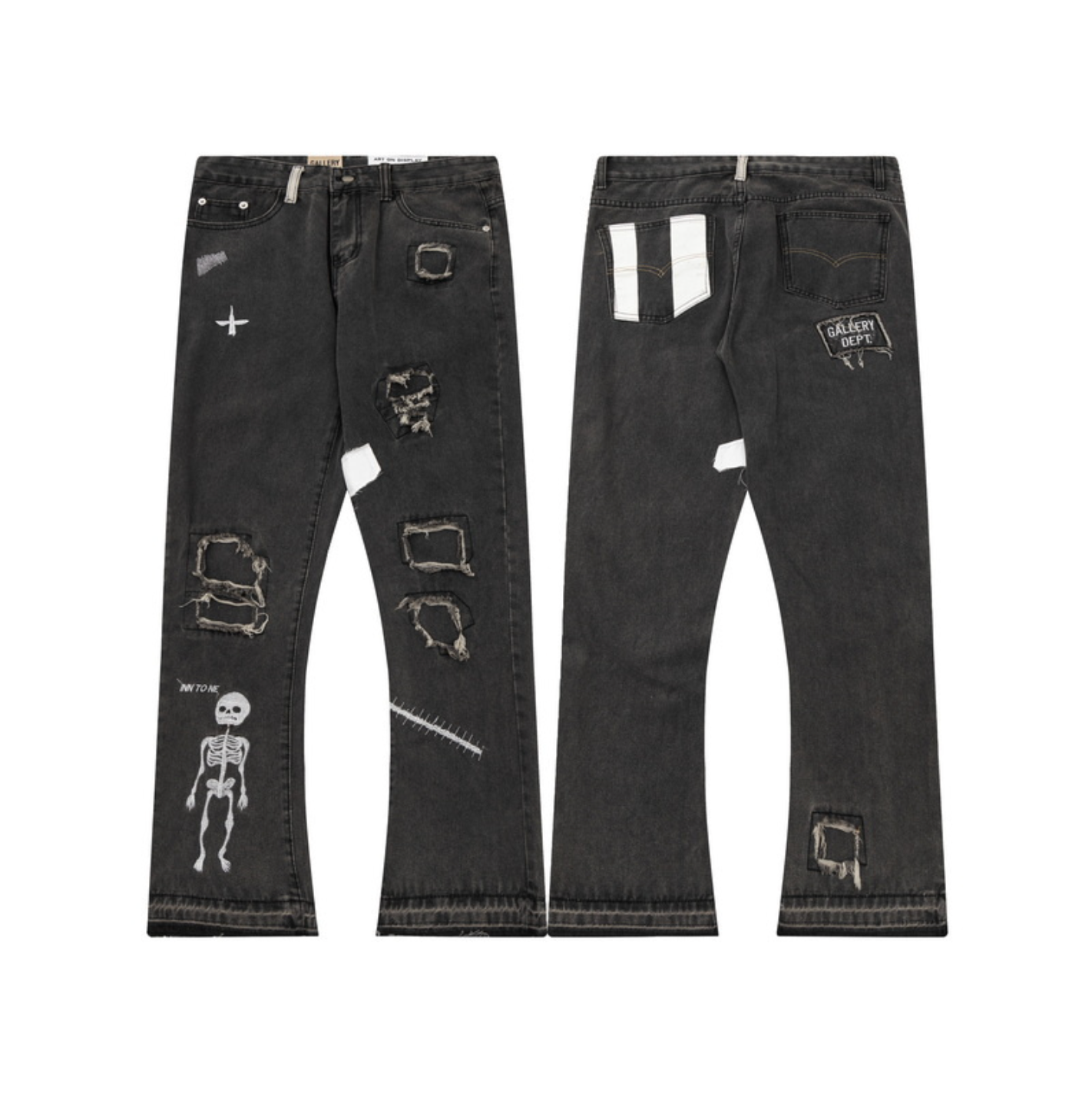 Gallery Dept. Skeleton Patch Denim – Washed Black