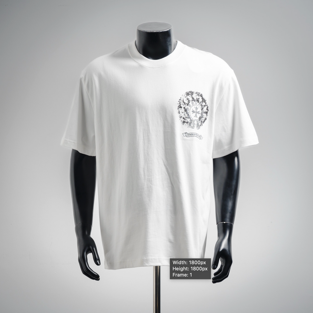 Chrome Hearts Black Cross Crest T-Shirt – White