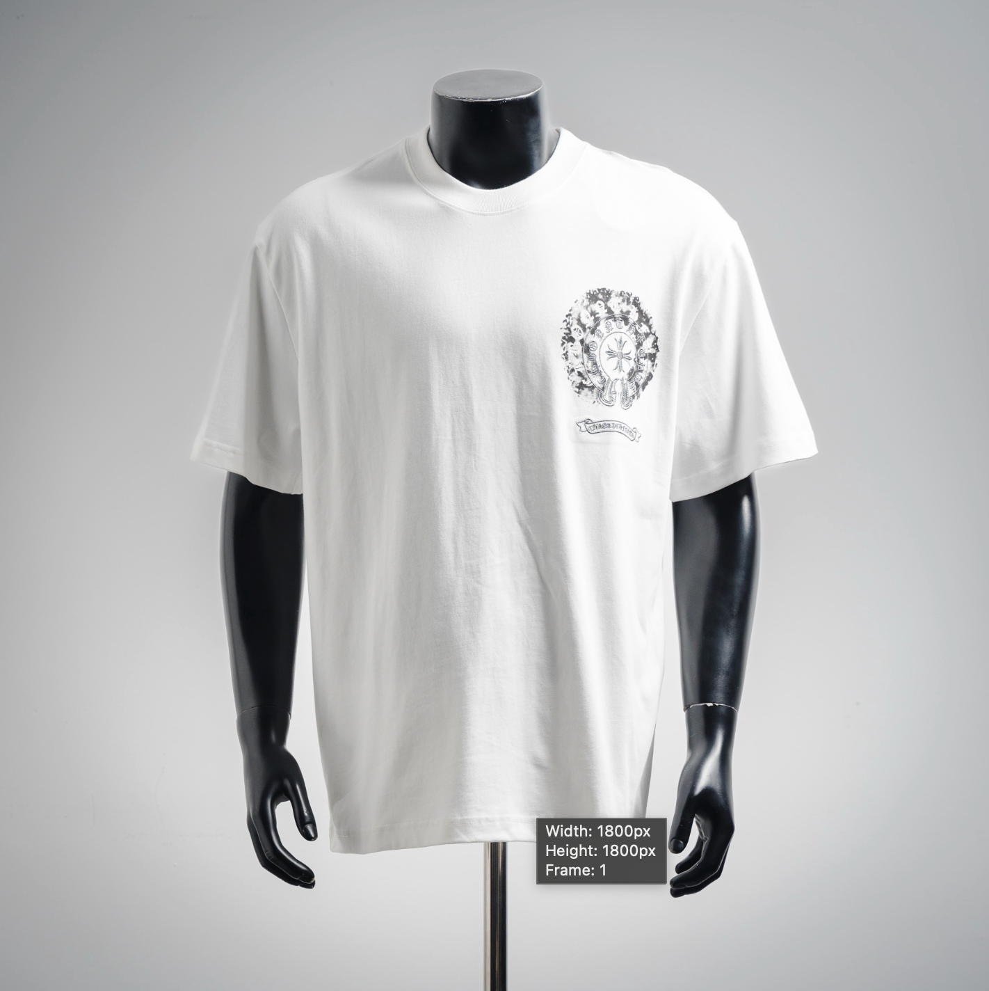 Chrome Hearts Black Cross Crest T-Shirt – White