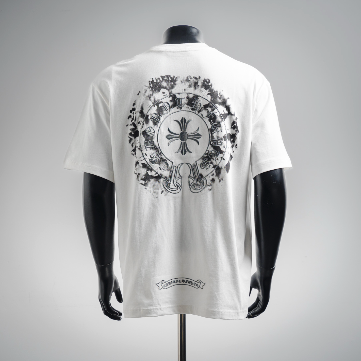 Chrome Hearts Black Cross Crest T-Shirt – White