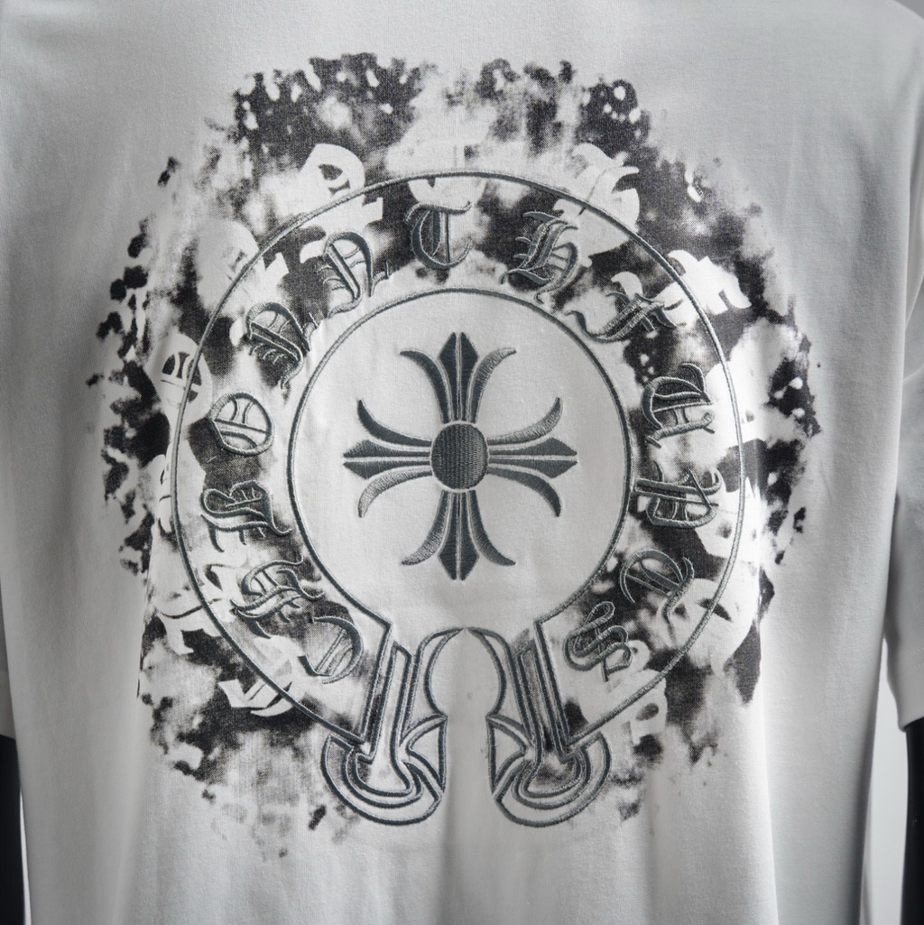 Chrome Hearts Black Cross Crest T-Shirt – White