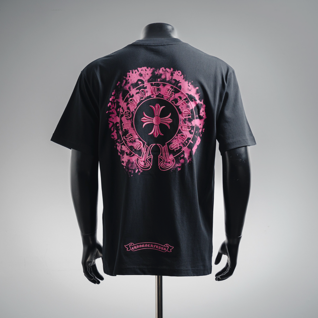 Chrome Hearts Pink Cross Crest T-Shirt