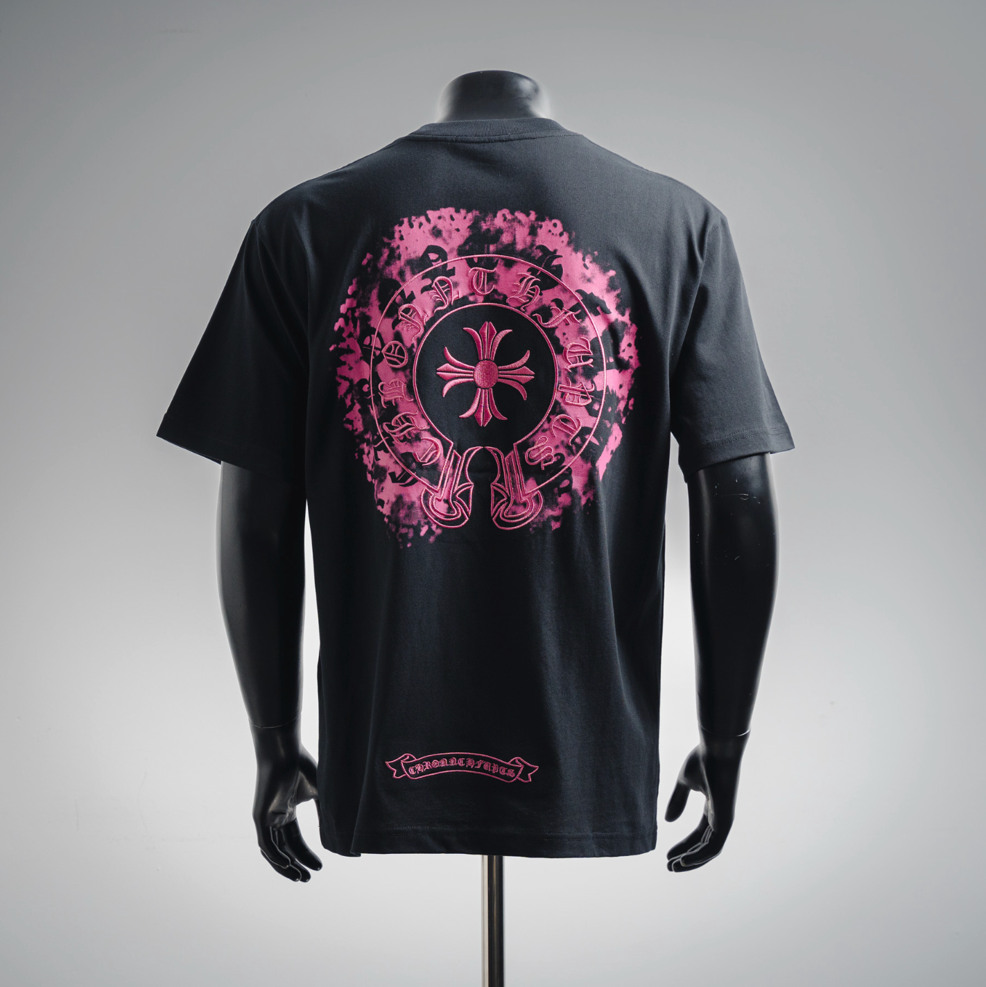 Chrome Hearts Pink Cross Crest T-Shirt