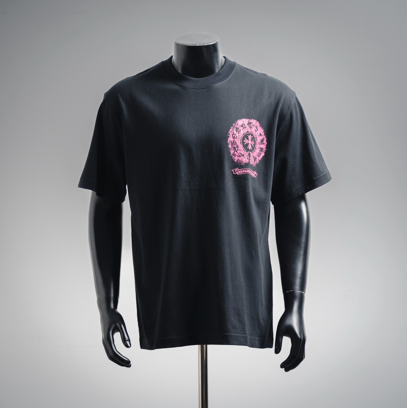 Chrome Hearts Pink Cross Crest T-Shirt